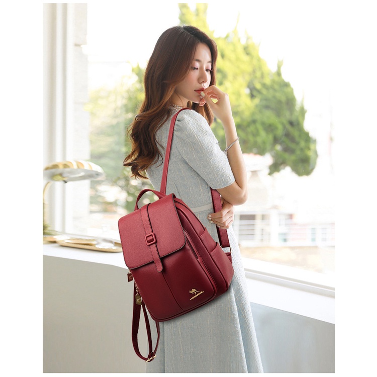 Balo Chuwanglin bằng da dung tích lớn thời trang cho nữ