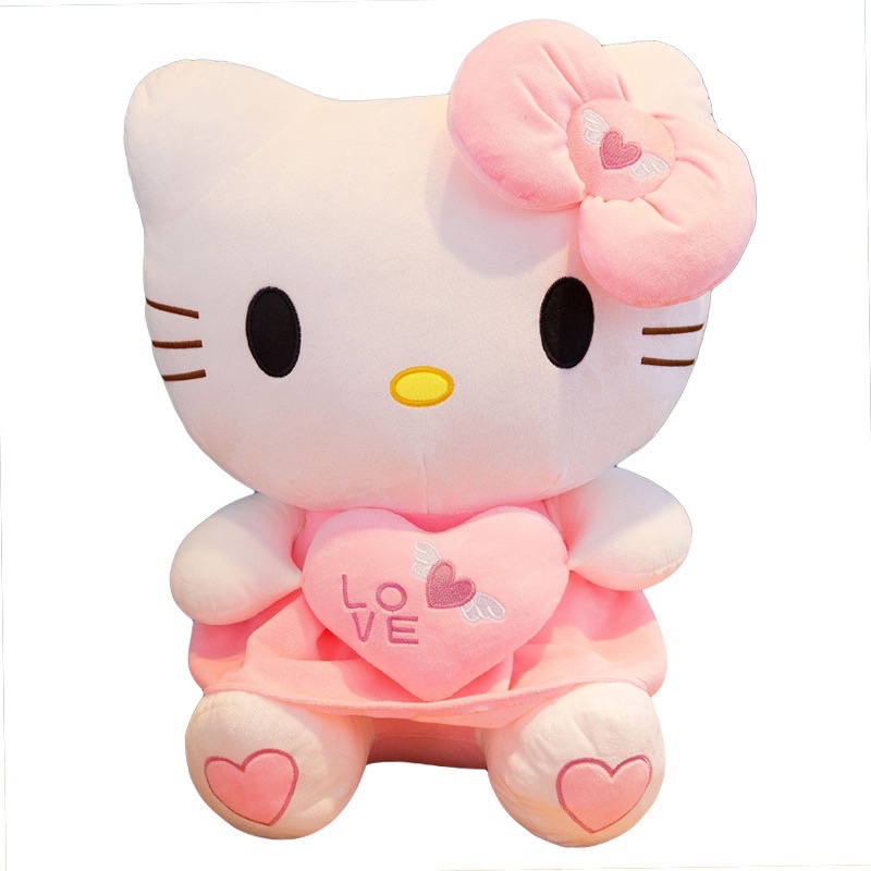 Gấu bông mèo Hello Kitty váy hồng kích thước 36cm -46cm Xưởng gấu bông Việt Nam