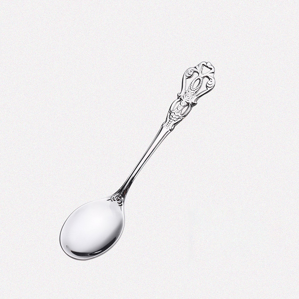 Muỗng cà phê/ nĩa ăn trái cây XIAODUOJIAJU bằng thép không gỉ phong cách châu Âu chuyên dụng