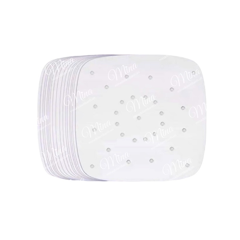Giấy Nến Vuông đục lỗ dùng trong nồi chiên không dầu 100 tờ