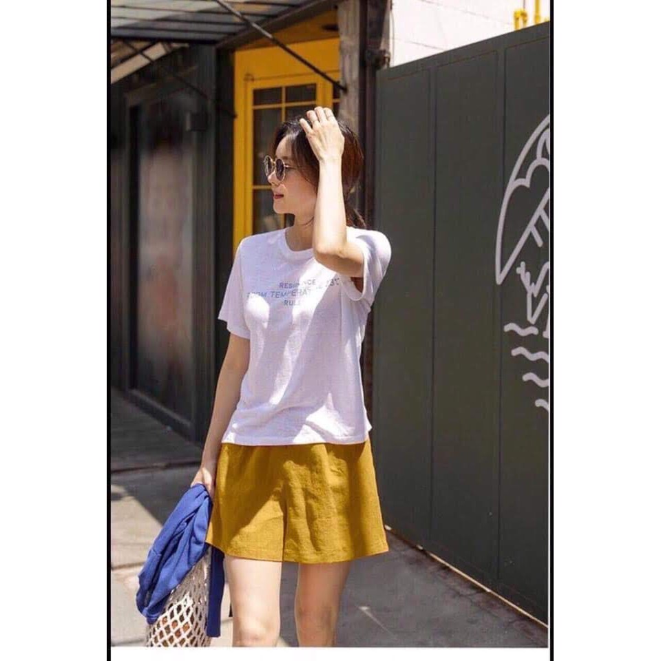 Quần đùi Shorts Nữ Cạp Chun Chất Đũi Hàng Cao Cấp Túi Zip Sịn Sò