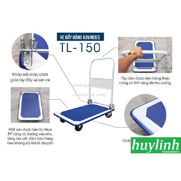 Xe đẩy hàng sàn thép Advindeq TL-150 - (170 - 200kg)