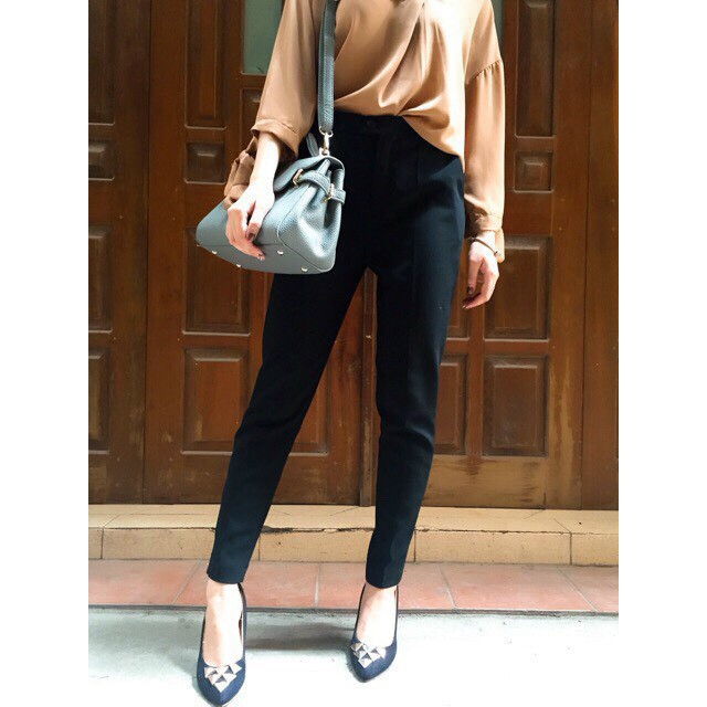 Quần tây đen nữ đơn giản thanh lịch