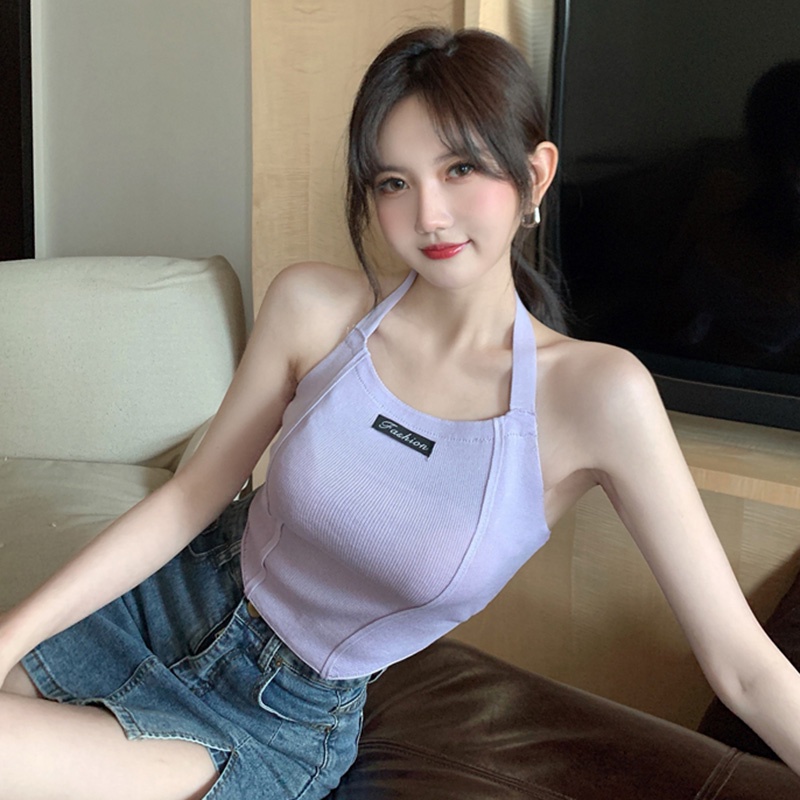 Áo croptop 2 dây màu trơn phong cách Hàn Quốc quyến rũ