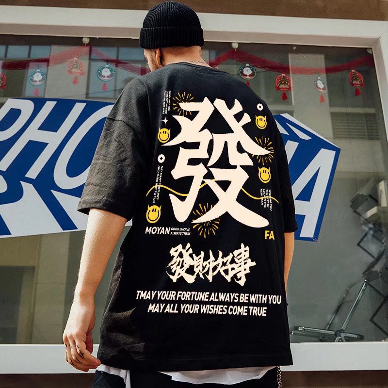 Áo Thun Nam Tay Ngắn Cổ Tròn In Chữ M-8XL