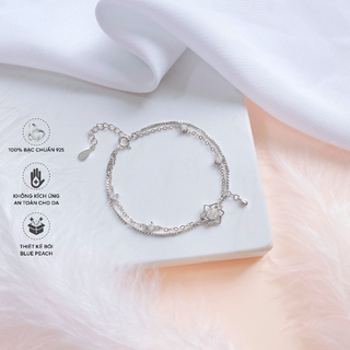 Lắc Tay Bạc Blue Peach Lotus WG LT526