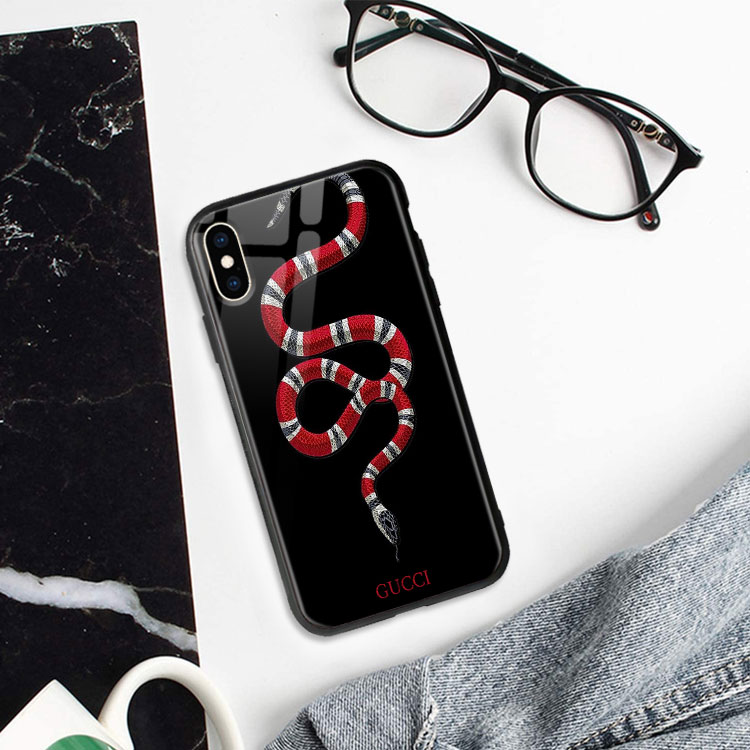 Ốp Lưng Iphone X Đen Hình Gucci_Con Rắn Đẹp Đẳng Cấp MYCASE Cho 6/6S/7/8/Plus/X/Xs/Xr/11/Pro/Max/12/Min