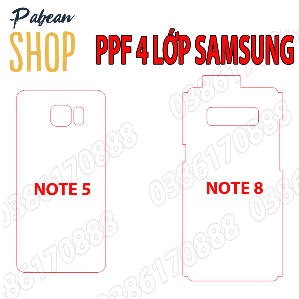Dán lưng PPF 4 lớp chống va đập cho SAMSUNG NOTE 5 / NOTE 8