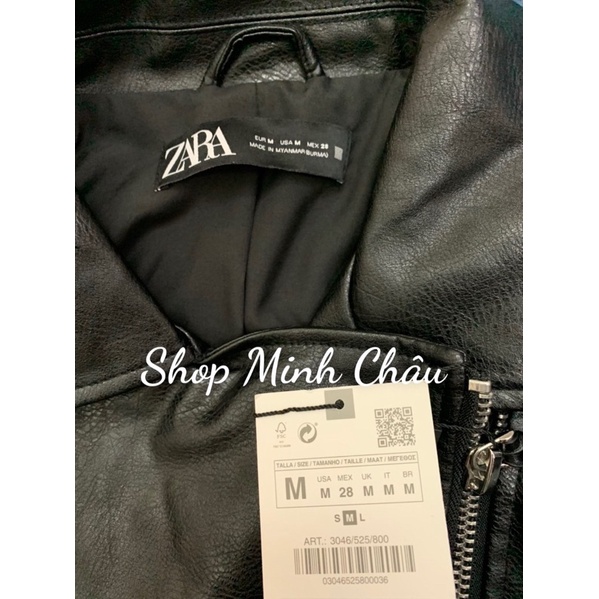 (Sẵn) Áo khoác da dáng oversize Zarrra auth canh sale