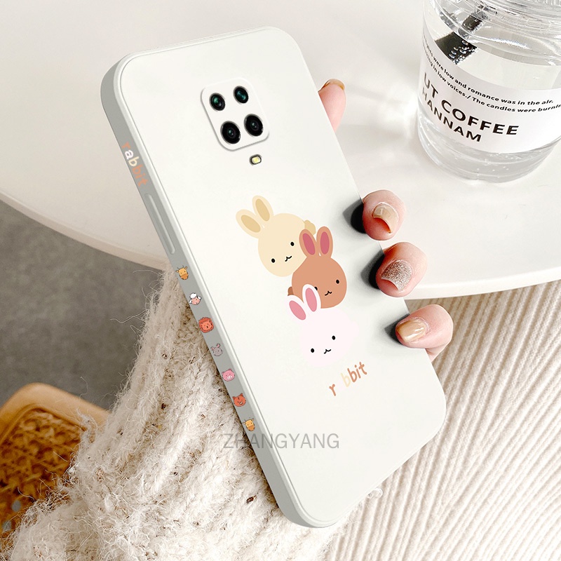 ốp lưng Redmi note 9 pro Redmi note 9s Ốp Điện Thoại TPU Silicone Hình Ba Chú Thỏ Đáng Yêu Kèm Dây Đeo Cho Redmi note 9 pro Redmi note 9s
