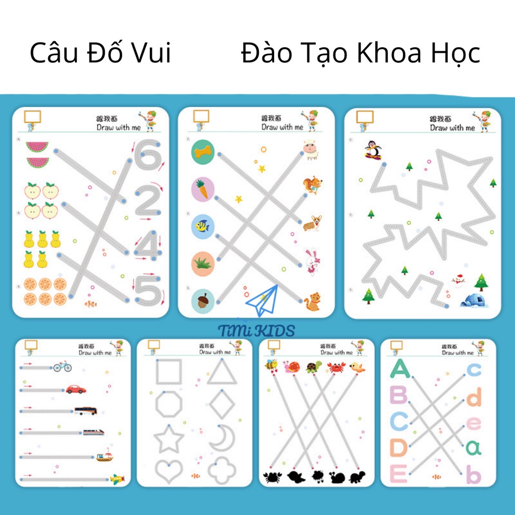 Học liệu Bóc Dán 17 Chủ Đề + Bóc Dán Toán Học + Tập Viết Xóa Được- Cho Bé PHÁT TRIỂN SỚM, TOÀN DIỆN TỪ NHỎ