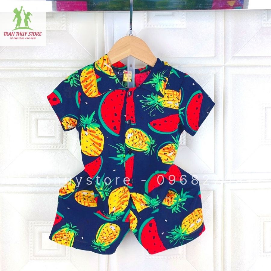 Bộ Đồ Hè Đi Biển Họa Tiết Trái Cây Size Nhỡ I Tranthuystore