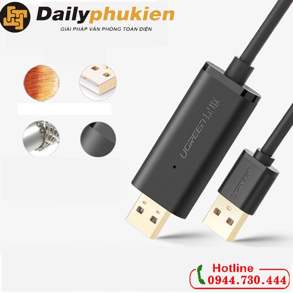 Cáp USB 2.0 Data Link dài 2m Ugreen 20233 dailyphukien