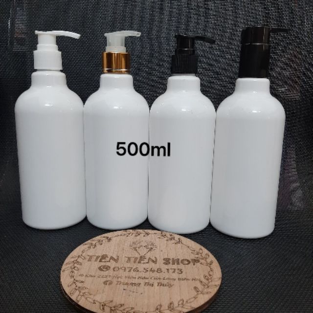 Chai nhựa trắng 500ml vòi ấn