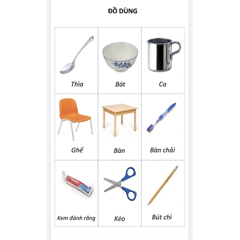 Tranh ảnh nhận biết đồ vật, con vật có ép plastic
