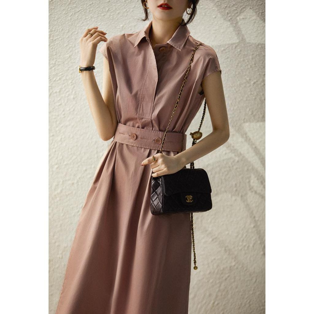 Đầm Sơ Mi Tay Ngắn Cổ Bẻ Thời Trang Dành Cho Nữ