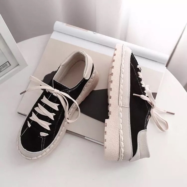 (CÓ SẴN) Giày da lộn mùa thu vintage