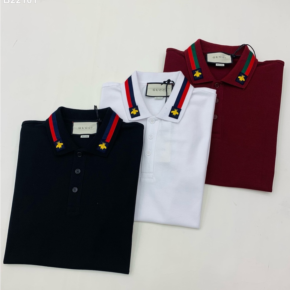Áo polo Gucci Original thêu ong check cổ LA 2022 on web