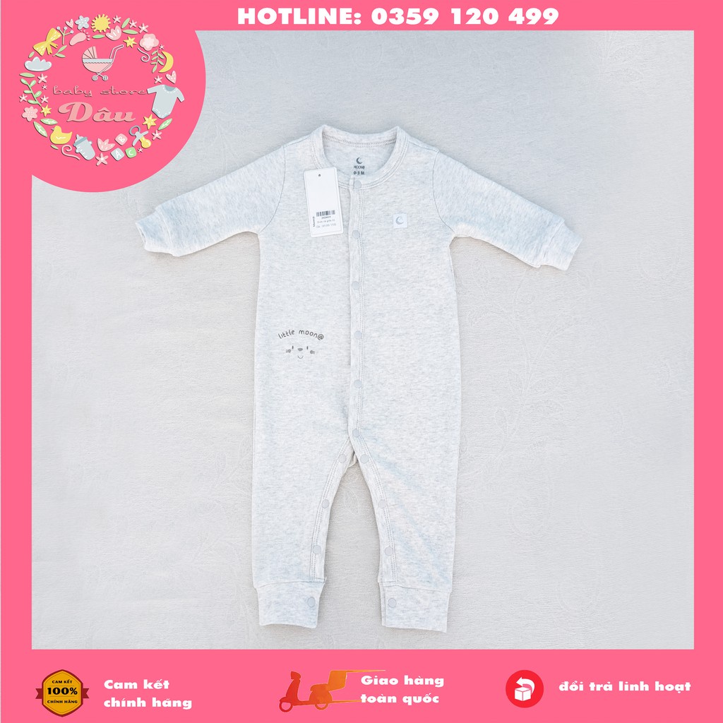 Body nỉ thu đông Moon họa tiết mặt mèo siêu cute - vải nỉ - size từ sơ sinh - 9 tháng