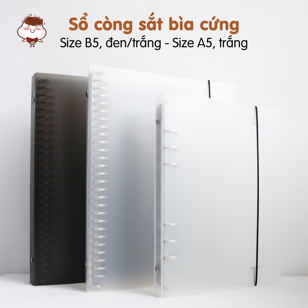 Sổ Còng Bìa Nhựa Dẻo/Cứng A5B5-Giấy Không Lem 120GSM ChốngThấm - Ong Mặt Bự