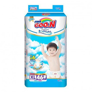 Bỉm Goon Premium Dán (S64/M60/L50/XL56/Quần M58/L46/XL42/XXL36) :