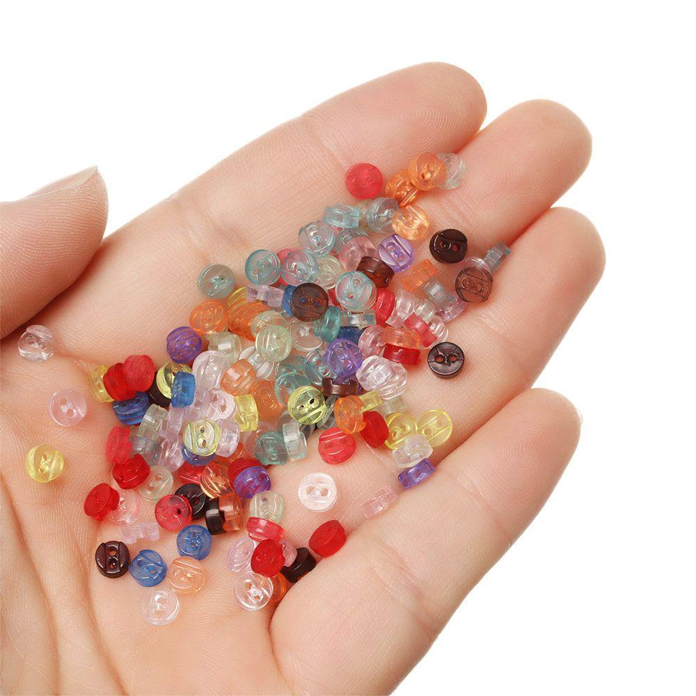 Set 50 Nút Nhựa 5mm Trong Suốt Nhiều Màu Cho Búp Bê