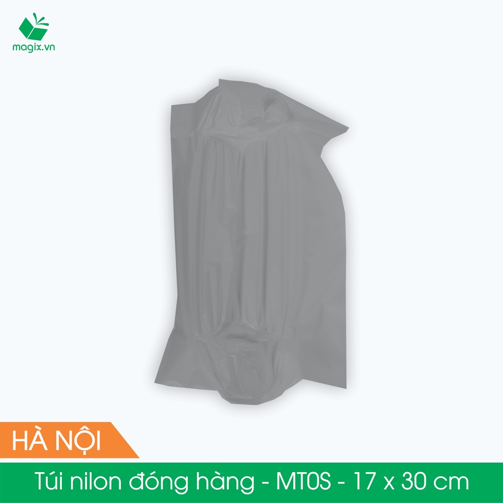 MT0S - 17x30 cm - Túi nilon gói hàng - 100 túi niêm phong đóng hàng màu xám