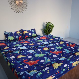 Set 5 món Chăn phao và ga gối - album Hoạt Hình - 1 Chăn Phao Chần Bông Mùa Đông Siêu nhẹ dày, ga bọc, áo gối nằm+ áo ôm