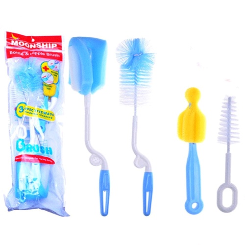 Bộ cọ rửa bình sữa và núm ti 4 món cho bé yêu