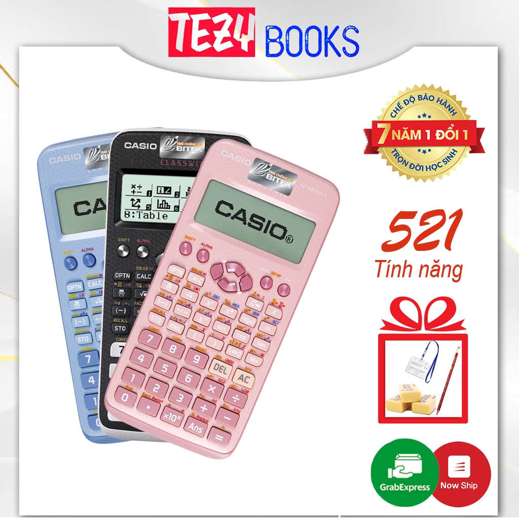 Máy Tính Casio FX 580VNX Chính Hãng Nhập Khẩu Thái Lan 521 Tính Năng Có Thể Chuyển Đổi Tiếng Việt - TEZY