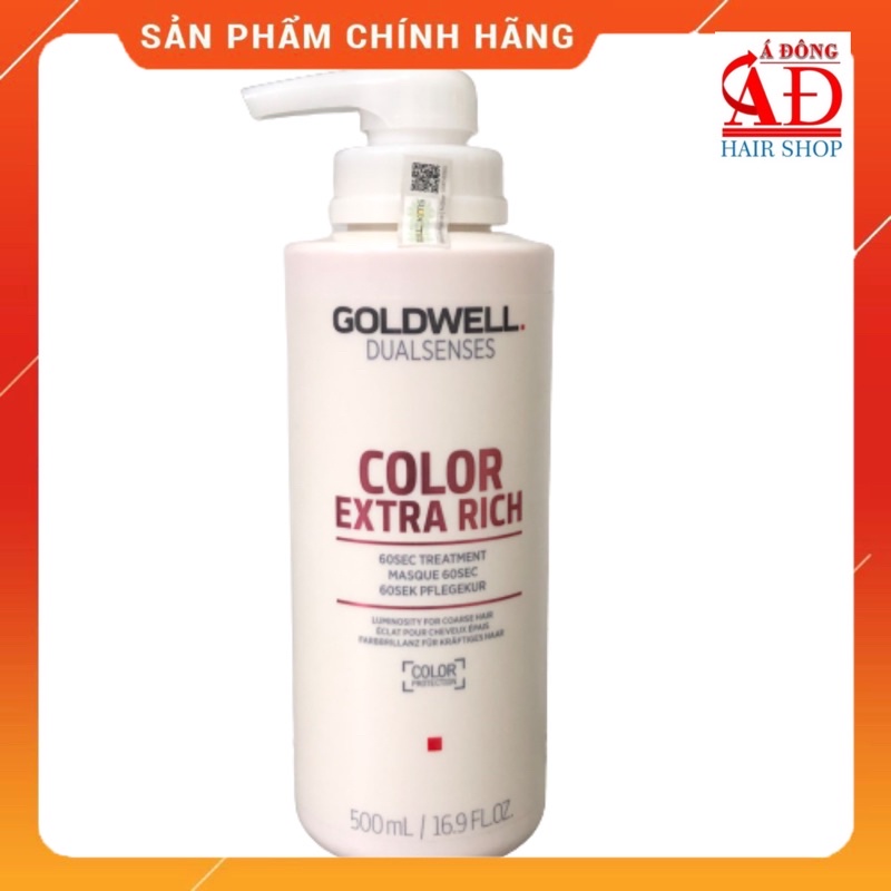 [Chính hãng] [Siêu rẻ] Mặt nạ giữ màu tóc nhuộm Goldwell Dual Senses Color Extra Rich 60 Second Treatment 500ml