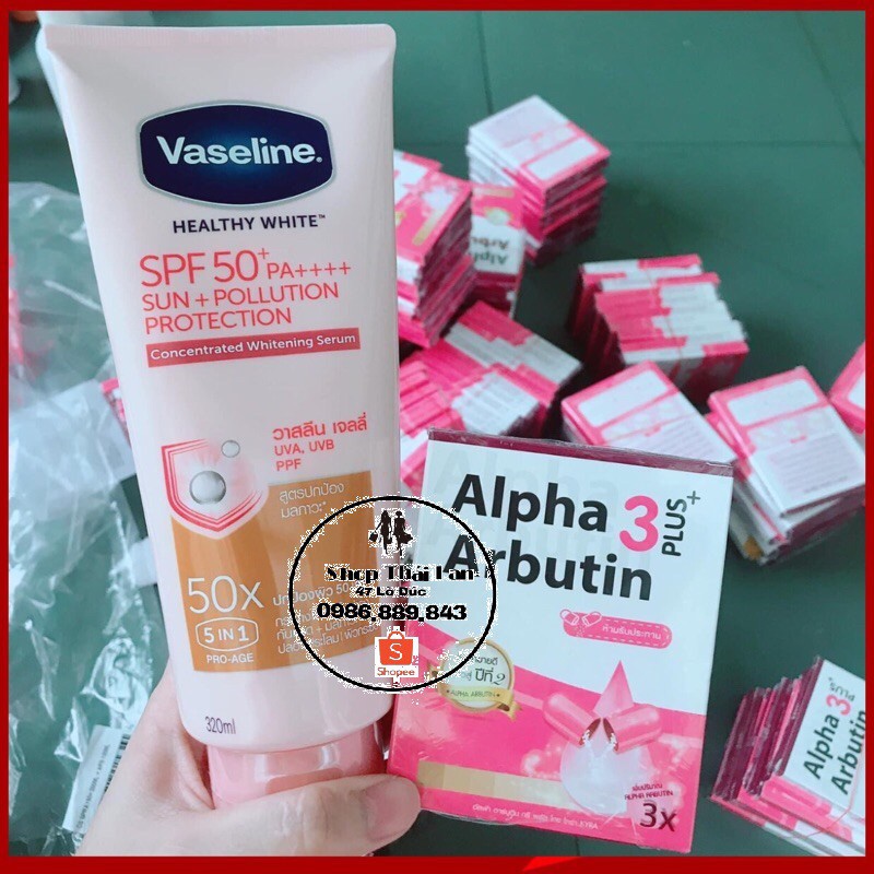 Combo dưỡng da Vaseline 50+++ thái lan