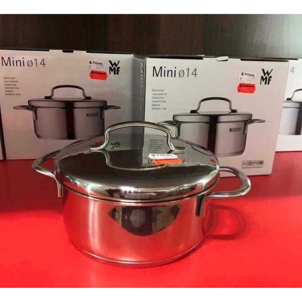 Nồi mini WMF size 14cm có vung - Nồi inox cromargan không gỉ size nhỏ [Hàng Đức]