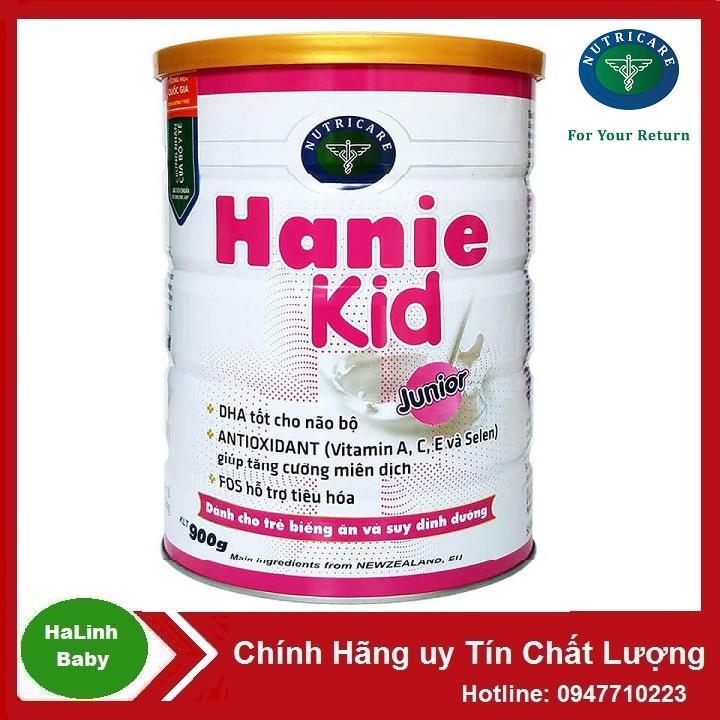 Sữa Bột Hanie kid Junior 900g [Date 2023]