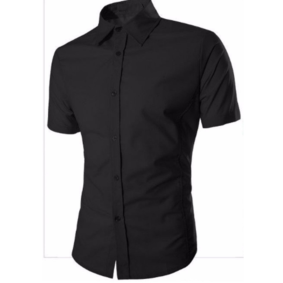 Áo sơ mi nam ngắn tay màu vàng nhạt