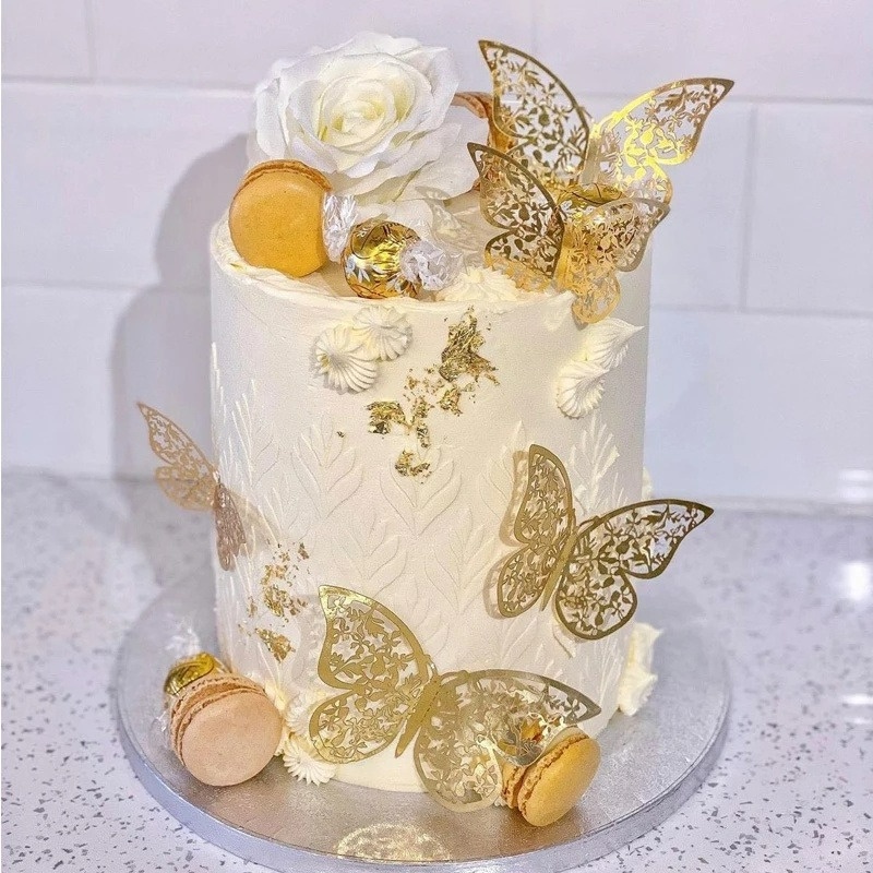 Set 12 Bươm Bướm 3D Chuyên Dùng Trang Trí Bánh Kem