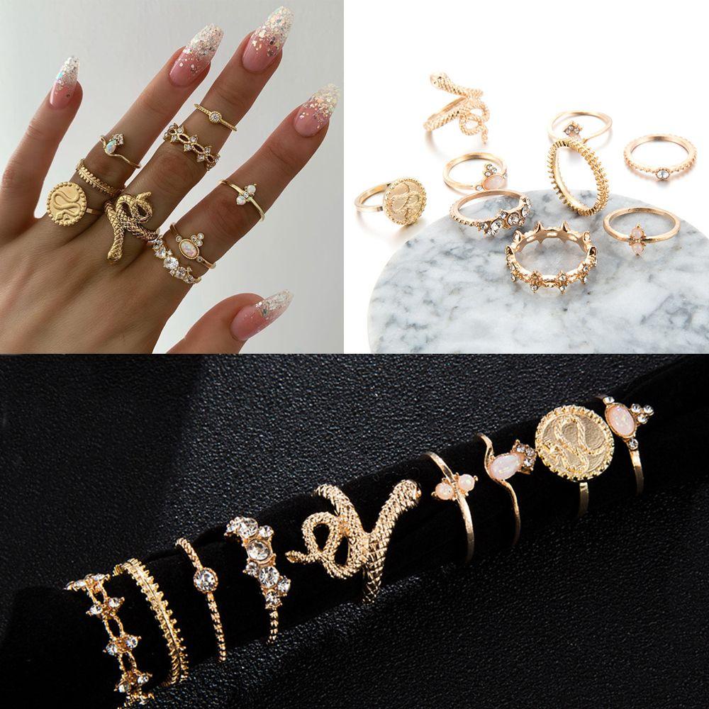 Set 1 Nhẫn Đeo Đốt Ngón Tay Nhiều Kiểu Dáng Phong Cách Boho Thời Trang|Nhẫn Midi Đeo Khớp Ngón Tay