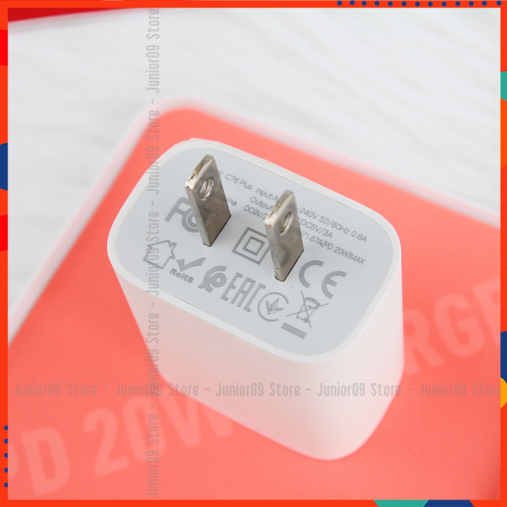 Củ Sạc Nhanh 20W HOCO C76+ Chính hãng JUNIOR09 STORE Sạc siêu nhanh- Chống nóng- An toàn dùng cho Iphone/Android/Macbook