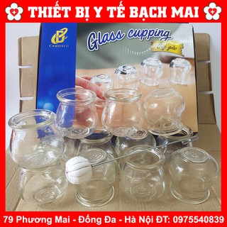 Bộ 12 Ống Giác Hơi Thủy Tinh Dùng Lửa + Kèm Cây Châm Lửa