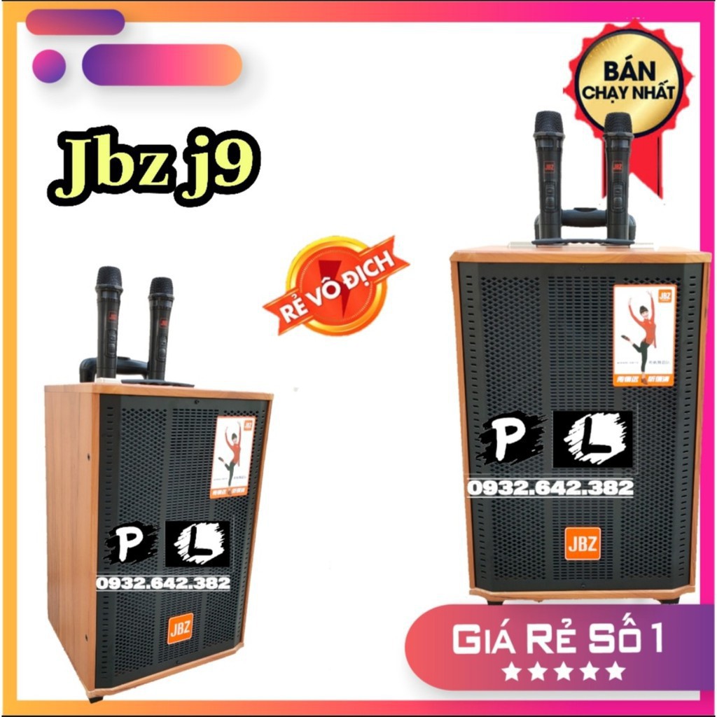 Loa Kéo Di Động, Loa Kéo JBZ J9 Loa Karaoke Mini, Âm Thanh Cực Hay, Nhỏ Gọn, Tặng Kèm 2 Micro, Công Suất Lớn