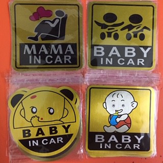 Tem BABY IN CAR trang trí xe hơi ô tô