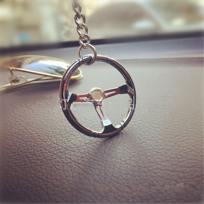 Móc Khóa Kim Loại Hình Vô Lăng Xe Hơi