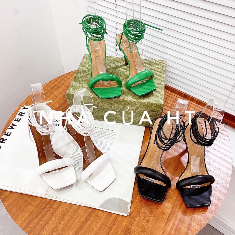GIÀY SANDAL GÓT NHỌN 9 PHÂN DÂY QUẤN CHÂN SANG CHẢNH