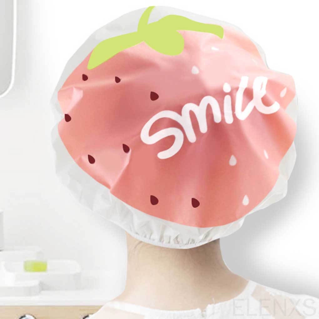 Mũ trùm tóc khi tắm chống thấm nước in họa tiết hoạt hình màu sắc ngẫu nhiên đáng yêu