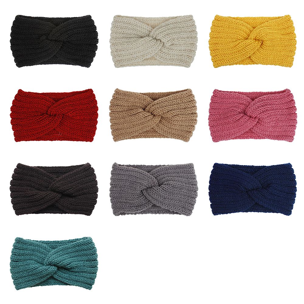 Băng Đô Len Thắt Nút Chéo Xinh Xắn Ấm Áp Thời Trang Thu Đông Cho Nữ