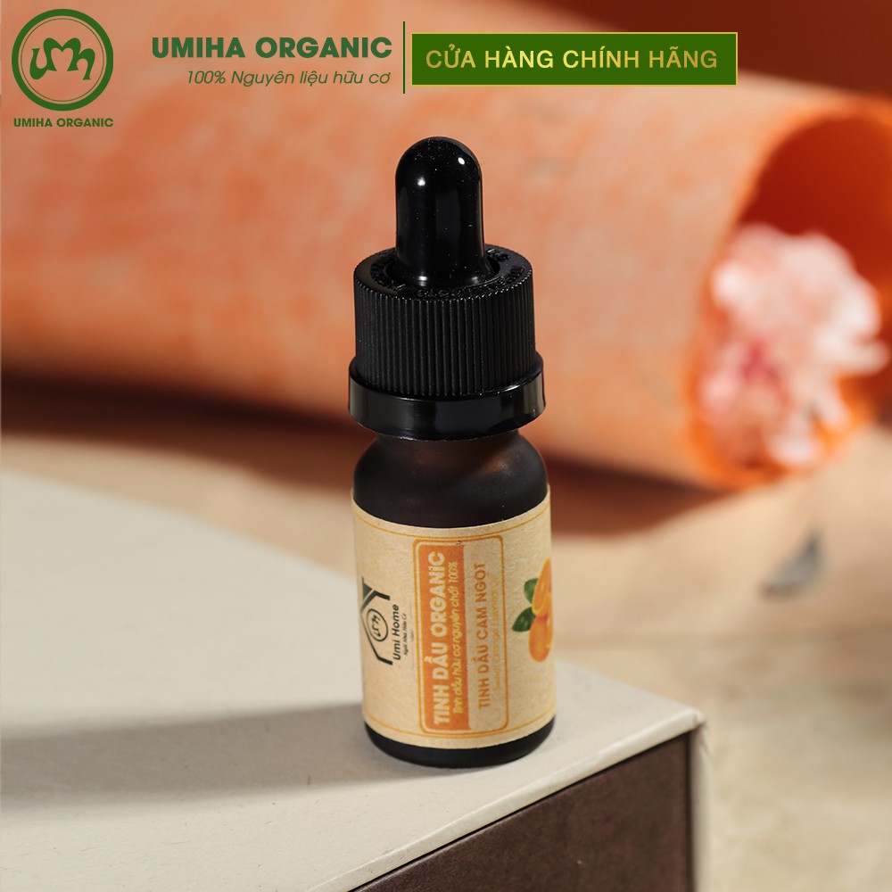 Tinh dầu Cam Ngọt hữu cơ UMIHOME nguyên chất 10ml - Dùng xông, tắm, giảm stress, trầm cảm, ngủ ngon, massage thư giãn