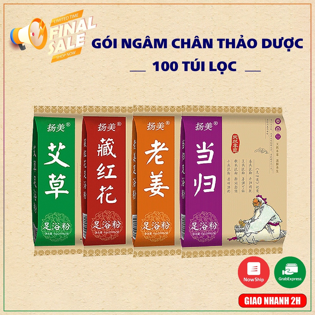 Túi 100 gói thảo dược giải độc chân dược liêu chăm sóc cơ thể