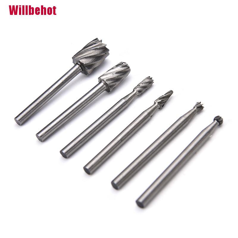 [Wbehot] 6Pcs Hss Routing Router Grinding Bits Burr Dremel Rotary Tool Accessories [Hot]