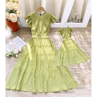 Đầm đôi xanh bơ - có size mẹ và bé