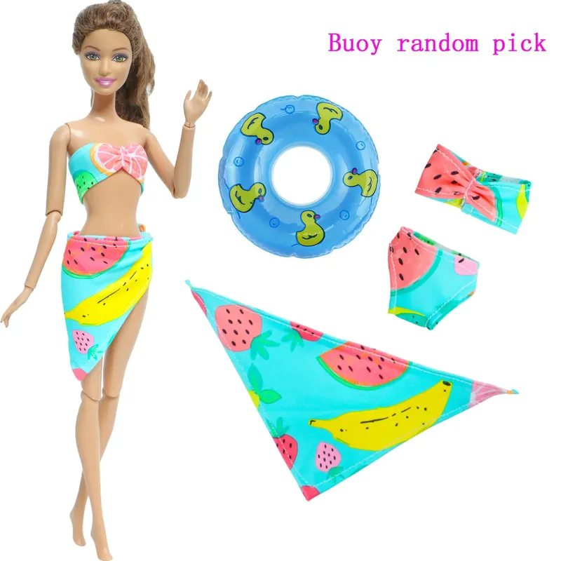 Bộ Đồ Bơi Bikini Có Phao Nổi Dành Cho Búp Bê Barbie